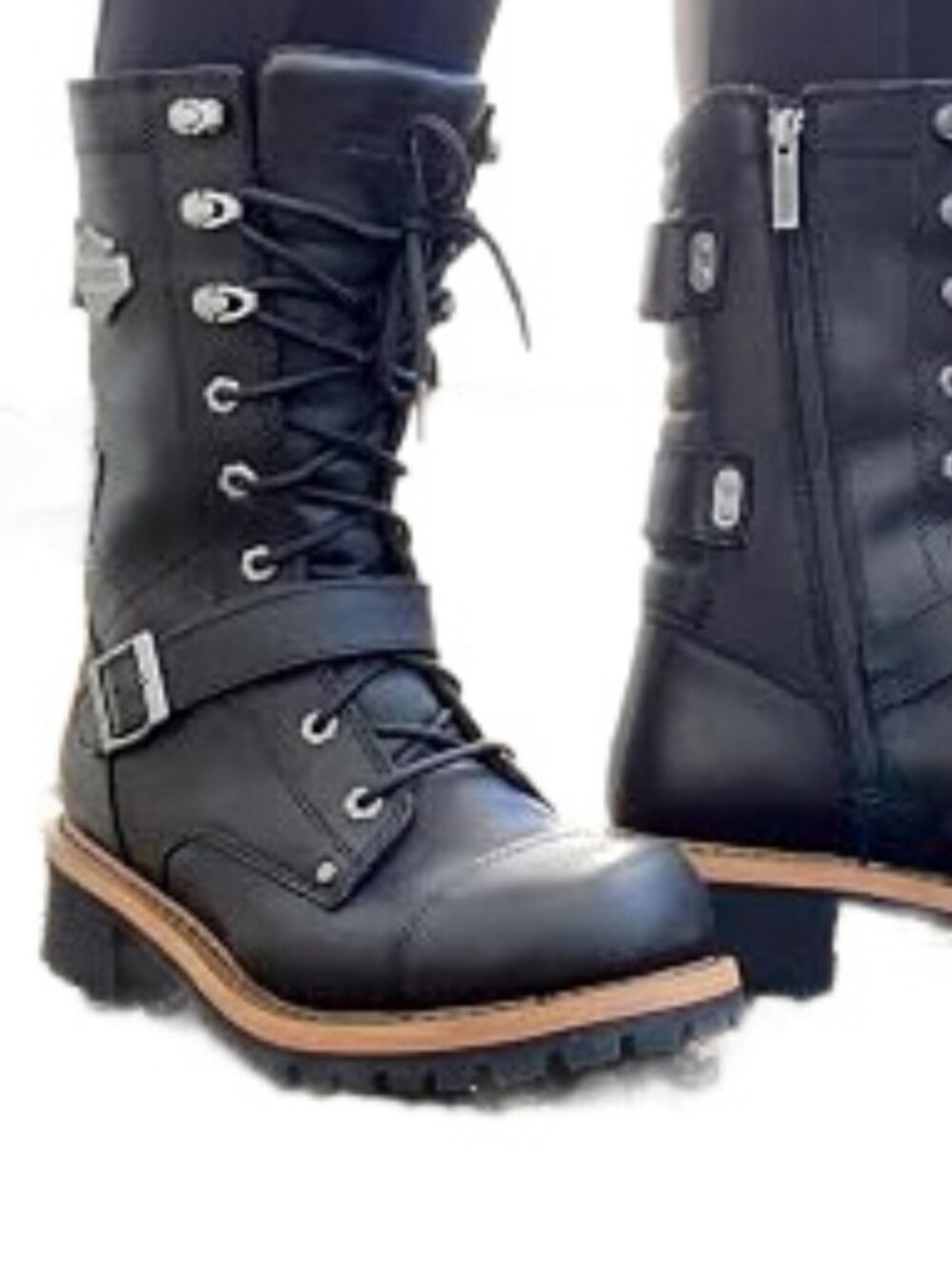Harley Davidson ALBARA Lace Up BAD A... Biker Boots! 8M - Picture 2 of 9